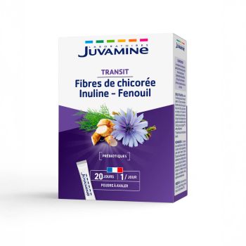 Transit fibres de chicorée inuline fenouil Juvamine - boite de 20 sticks