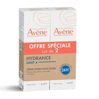 Hydrance light crème hydratante légère Avène - lot de 2 tubes de 40ml 
