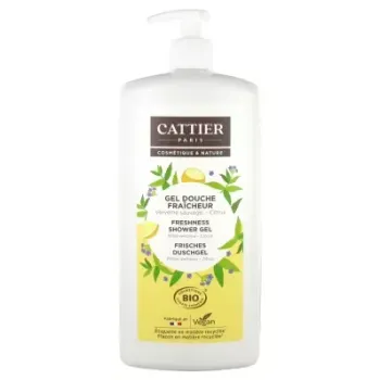 Gel douche fraîcheur verveine citrus bio Cattier - flacon-pompe de 1L