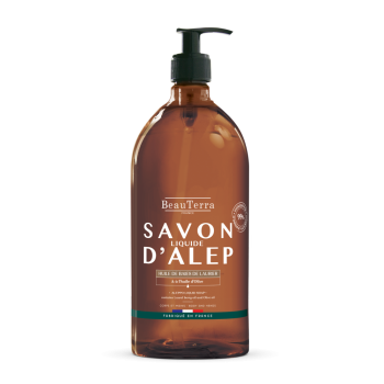 Savon liquide d'Alep Beauterra - flacon-pompe de 1L