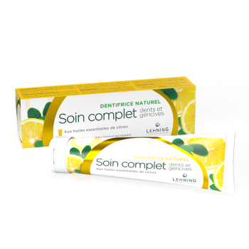 Dentifrice naturel au citron Lehning - tube de 80 g