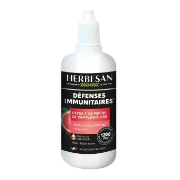 Extrait de pépins de pamplemousse 1200mg Herbesan - flacon compte-gouttes de 100ml