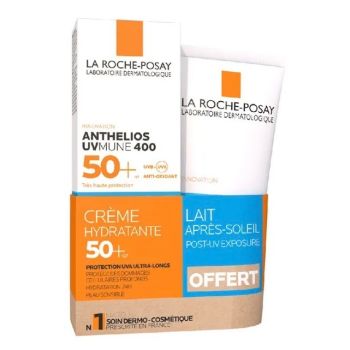 Anthelios UVmune 400 Crème hydratante SPF50+ La Roche-Posay - tube de 50ml + lait après-soleil 75ml offert