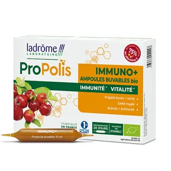 Propolis Immuno+ bio Ladrôme - boite de 20 ampoules de 10ml