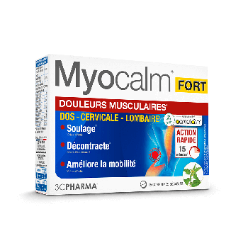 Myocalm Fort douleurs musculaires 3C Pharma - boîte de 15 comprimés sécables