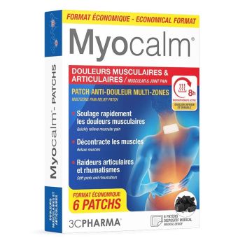 Myocalm patch anti-douleur multi-zones 3C Pharma - boîte de 6 patchs
