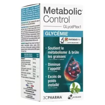 Metabolic Control Glycémie 3C Pharma - pot de 60 gélules 