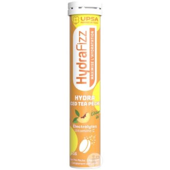 HydraFizz hydra goût iced tea pêche Upsa - tube de 16 comprimés effervescents