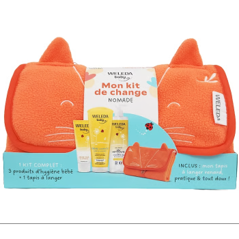 Mon kit de change nomade Weleda - 3 produits + 1 tapis &agrave; langer