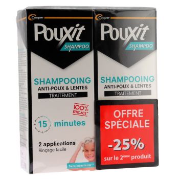 Shampooing anti-poux et lentes Pouxit - lot de 2 flacon de 200ml -25% sur le 2ème