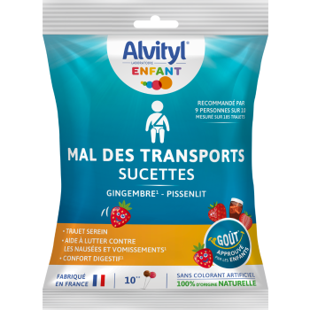 Sucettes mal des transports Alvityl - sachet de 10 sucettes