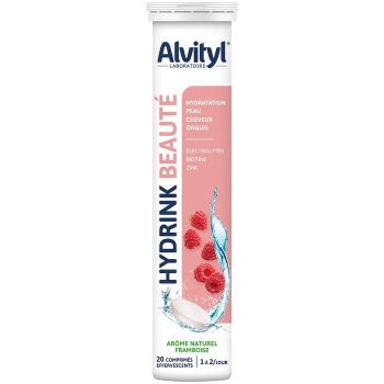 Hydrink beauté arôme framboise Alvityl - tube de 20 comprimés effervescents