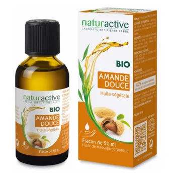 Huile végétale amande douce bio Naturactive - flacon de 50ml