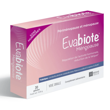 Evabiote ménopause sans hormones Besins Healthcare - boite de 30 gélules