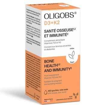 Oligobs D3+K2 Ccd - flacon compte-gouttes de 460 gouttes