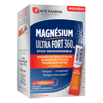 Magnésium ultra fort 360mg Forté Pharma - boite de 30 sticks 
