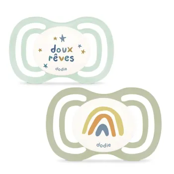 Extra sucettes anatomiques 18mois et + Dodie - lot de 2 sucettes