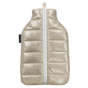 Bouillotte à eau et sa housse doudoune perle Calindoo - 2L