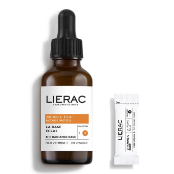 Protocole éclat vitamine C pure sérum concentré Lierac - flacon-pipette de 30ml + 14 sachets de 0.2g