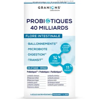 Probiotiques flore intestinale Granions - boite de 14 gélules