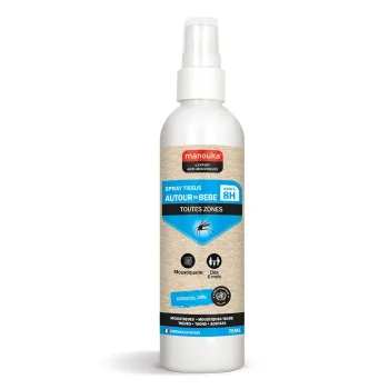 Spray tissus anti-moustique moustiquaire autour de bébé Manouka - spray de 75ml