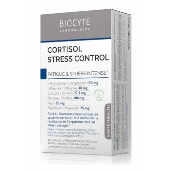 Cortisol Stress Control fatigue et stress intense Biocyte - boite de 40 gélules