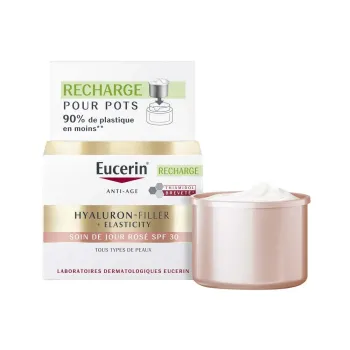 Hyaluron-filler + elasticity soin de jour rosé SPF30 Eucerin - recharge de 50ml