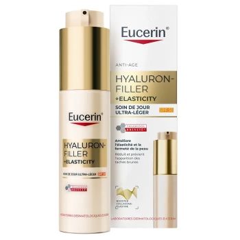 Hyaluron Filler + Elasticity Soin de jour ultra-léger SPF50 Eucerin - flacon-pompe de 50ml