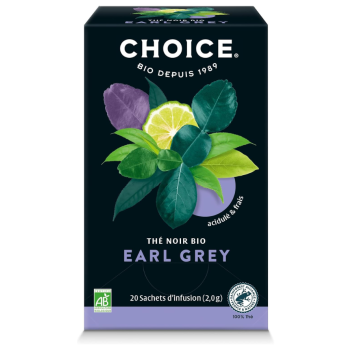 Infusion aux plantes bio earl grey Choice - boite de 17 sachets 