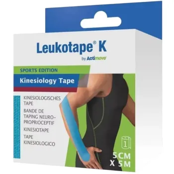 Leukotape K bande de taping neuro-proprioceptif BSN Médical – 5cm x 5m bleu clair