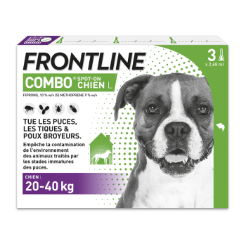 Combo Spot-On chien 20-40 kg Frontline - 3 pipettes de 2,68ml