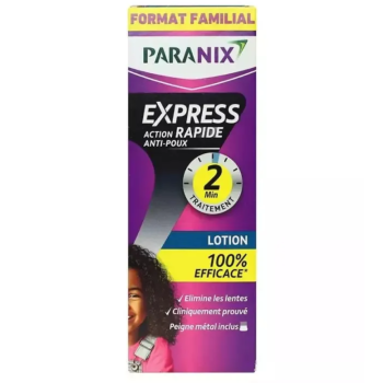 Express action rapide anti-poux format familial Paranix - flacon de 195ml + un peigne