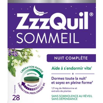ZzzQuil Sommeil nuit complète - boîte de 28 comprimés