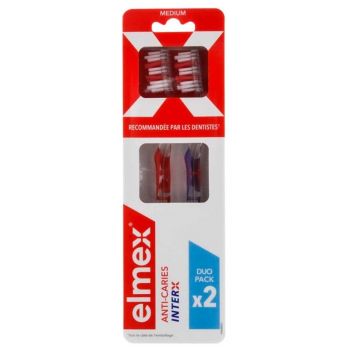 Brosse à dents anti-caries InterX medium Elmex - 2 brosses à dents