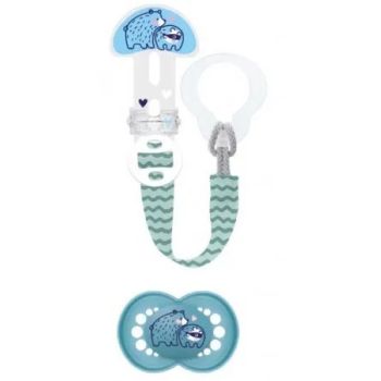 Sucette & attache-sucette silicone 6 mois+ Mam - attache sucette + sucette