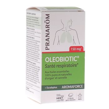 Aromaforce Oleobiotic Santé respiratoire Pranarom - boîte de 15 capsules