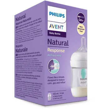 Natural Response Biberon plastique valve AirFree Avent - biberon de 125 ml