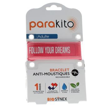 Bracelet anti-moustiques Follow your dreams Parakito - 1 bracelet + 2 recharges