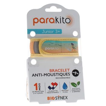 Bracelet anti-moustiques rechargeable junior pirates Para Kito - 1 bracelet + 2 recharges