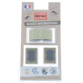 Bracelet anti-moustiques kaki Cinq sur Cinq - Un bracelet + 2 recharges