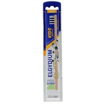 Brosse à dents en bois pour enfant soft Elgydium Kids - une brosse à dents