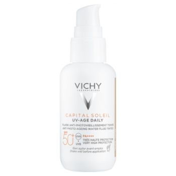 Capital soleil Fluide anti-photovieillissement teinté UV Age Daily SPF 50+ Vichy - flacon-pompe de 40 ml
