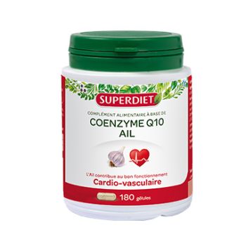 Coenzyme Q10 + Ail Super Diet - boite de 180 capsules