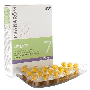 Oléocaps+ 7 Détente bio Pranarom - boite de 30 caspules