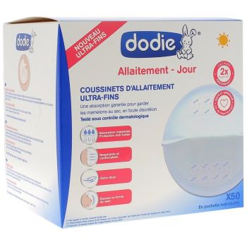 Coussinets d'Allaitement Ultra-fins Jour Dodie - boîte de 50 coussinets