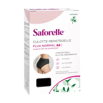 Culotte menstruelle flux abondant taille 34-36 Saforelle - 1 culotte noire coton