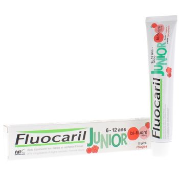 Dentifrice junior 1ères dents définitives fruits rouges Fluocaril - tube de 75 ml