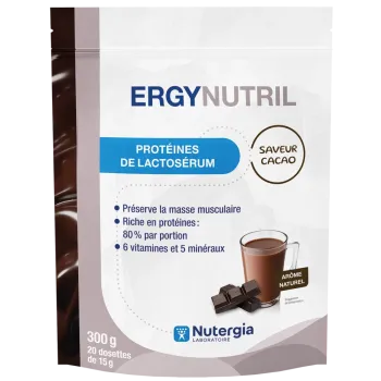 Ergynutril Protéines de lactosérum cacao Nutergia - sachet de 300g