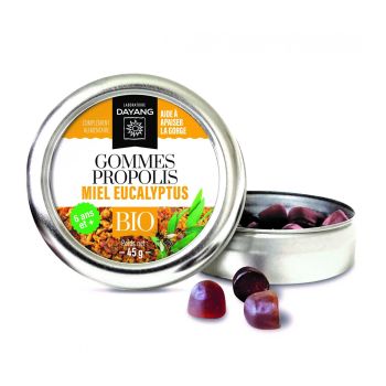 Gommes propolis miel eucalyptus bio Dayang - boîte de 45 gommes
