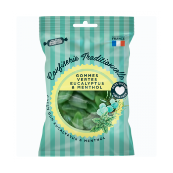 Gommes vertes eucalyptus menthol sans sucres Ma petite confiserie - sachet de 100g
